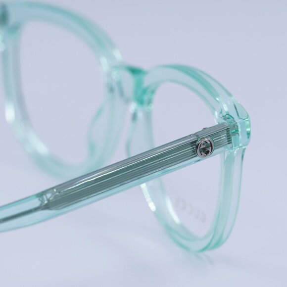 Gucci GG1687O 004 Eyeglasses Transparent Green 52mm Square Frame - Picture 5 of 9